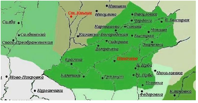 Населенный пункт д. Брагина, Паначевская волость на карте 1917 года..